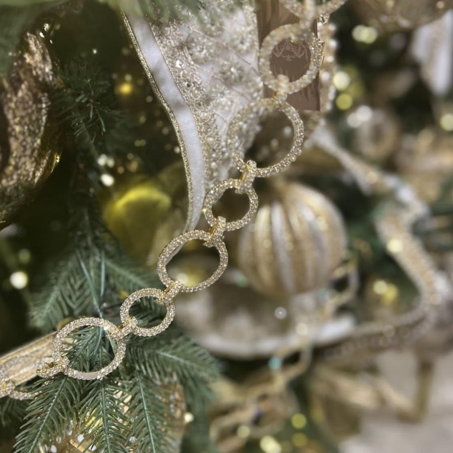 Shop For Gold Crystal Circle Christmas Garland, 36"