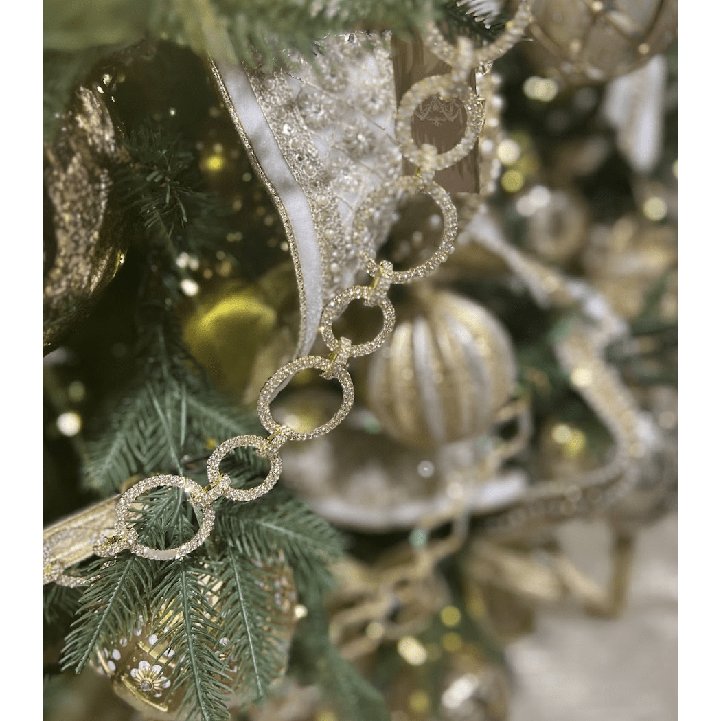 Shop For Gold Crystal Circle Christmas Garland, 36"