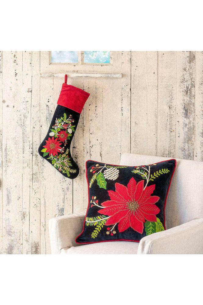 Shop For Gorgeous Embroidered Poinsettia Stocking