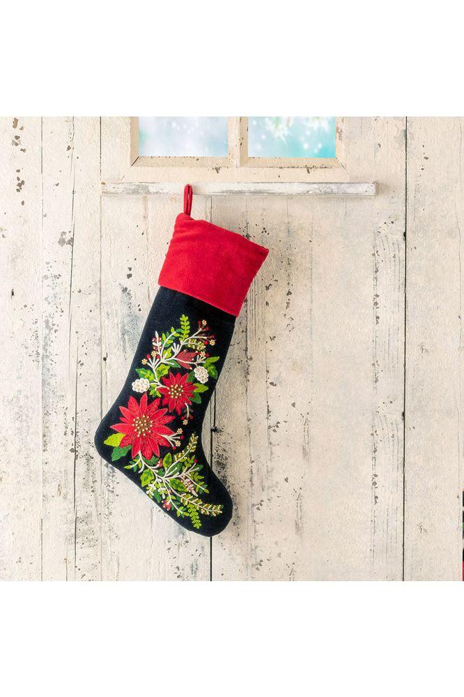 Shop For Gorgeous Embroidered Poinsettia Stocking