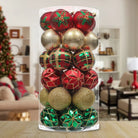 Shop For Graceful Ornament Bundle Set, Red, 30 Green and Gold Glittered Tree Baubles