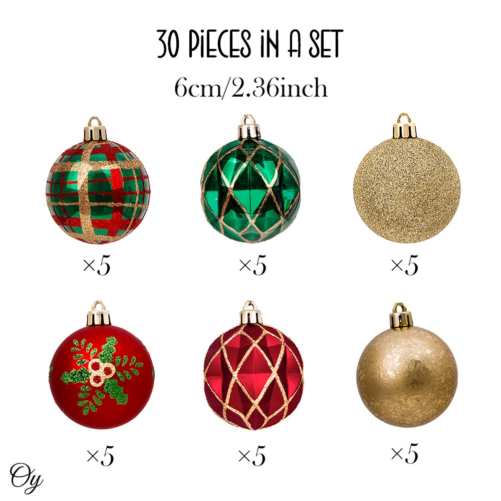 Shop For Green and Gold Glittered Tree Baubles (Set of 30)