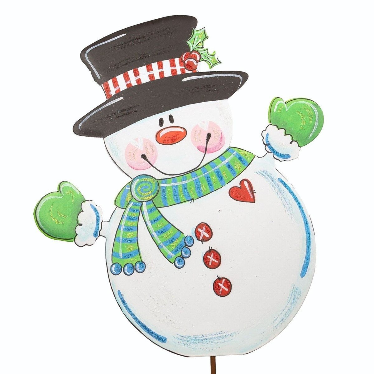 Shop For Green Scarf Snowman (Stake/Hanger/Easel)