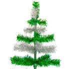 Shop For Green & Silver Layered Tinsel Christmas Tree
