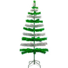 Shop For Green & Silver Layered Tinsel Christmas Tree