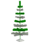 Shop For Green & Silver Layered Tinsel Christmas Tree