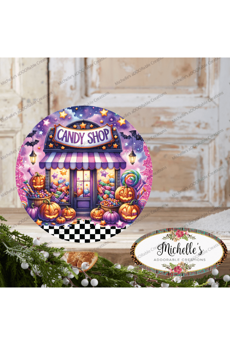 Shop For Halloween Candy Shop Round Sign