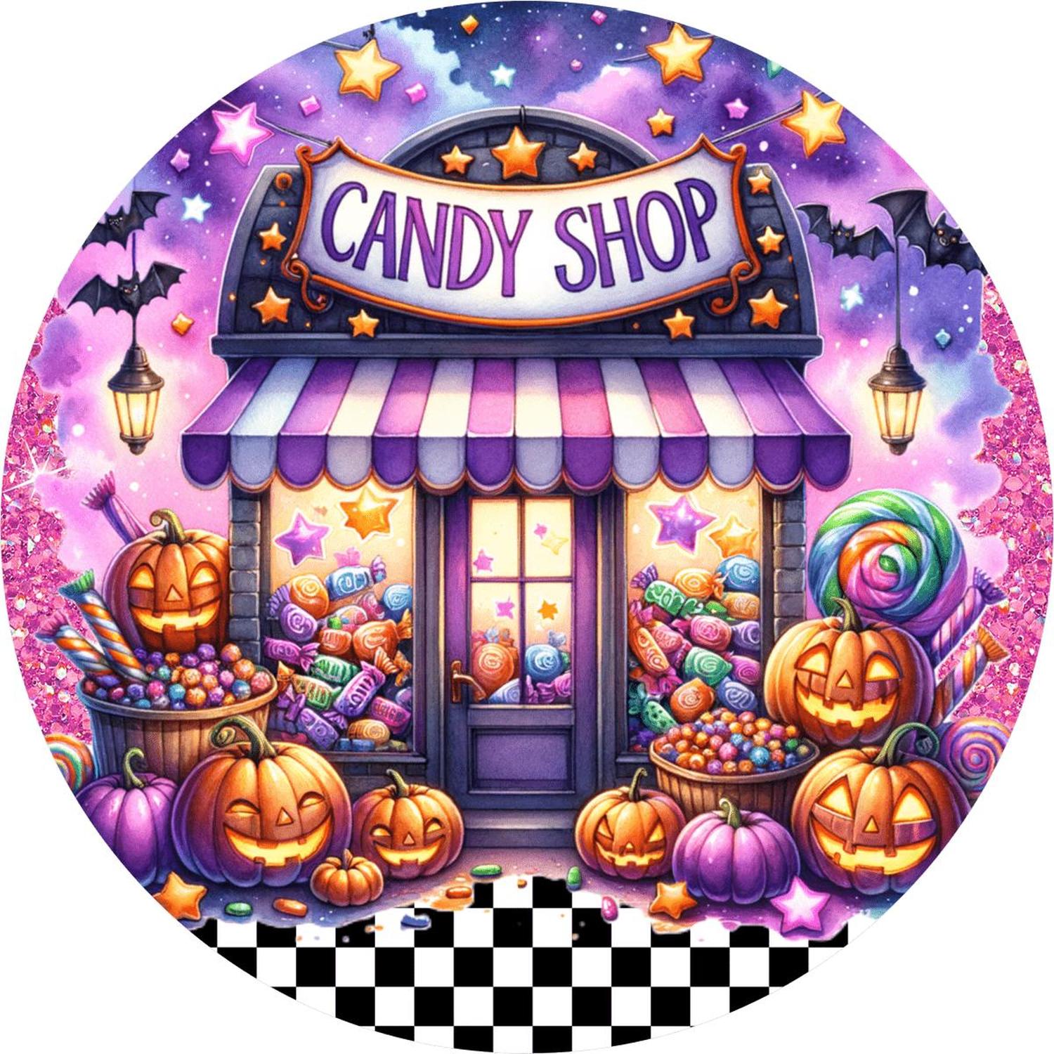 Shop For Halloween Candy Shop Round Sign