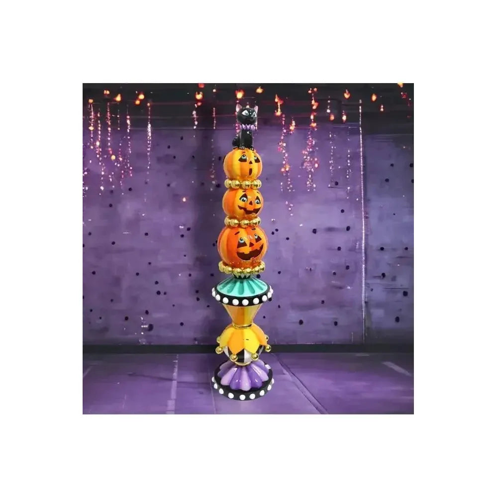 Shop For Halloween Carnival Pumpkin Topiary Stack with LED at Michelle's aDOORable Creations
