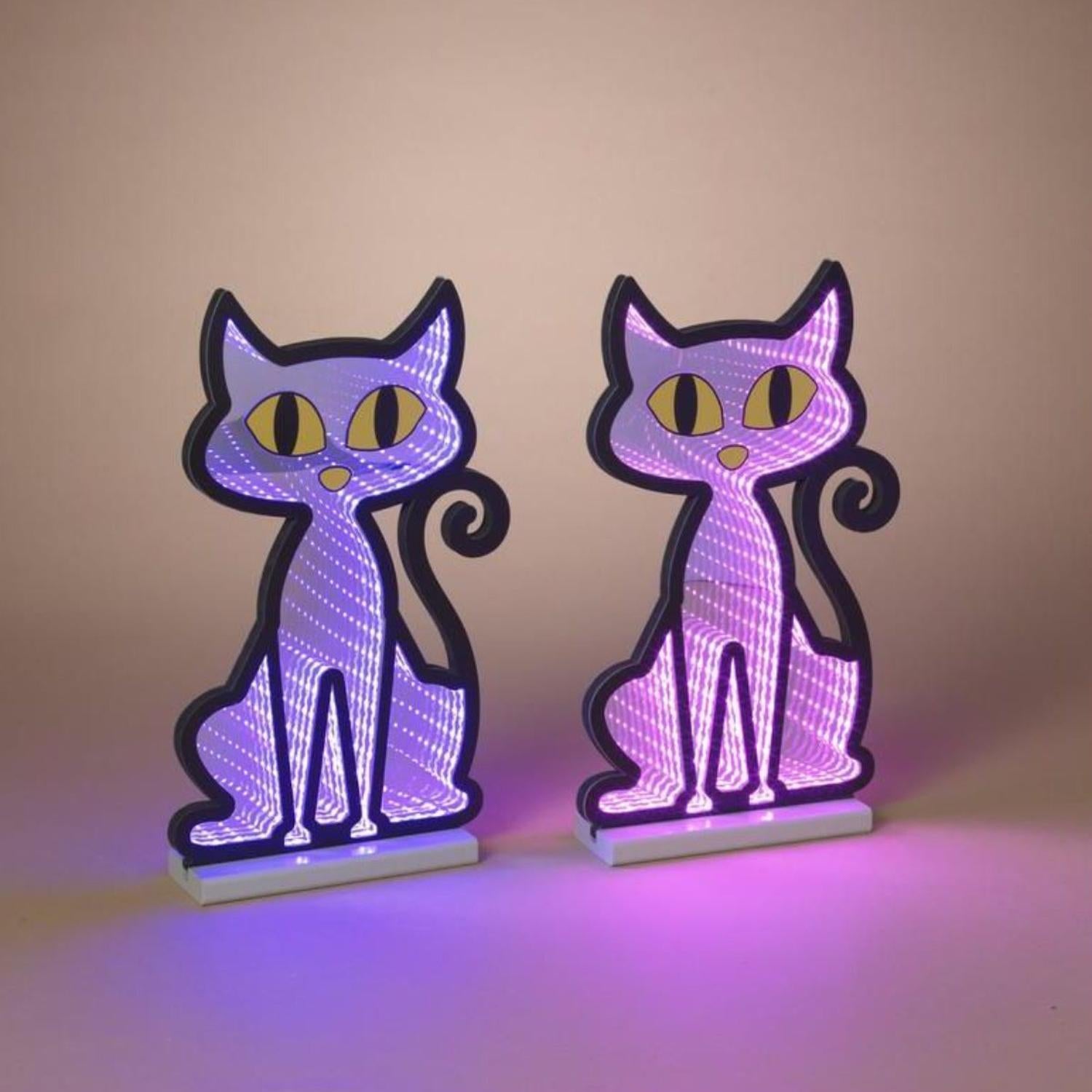 Shop For Halloween Cat Infinity Light Display 15"H