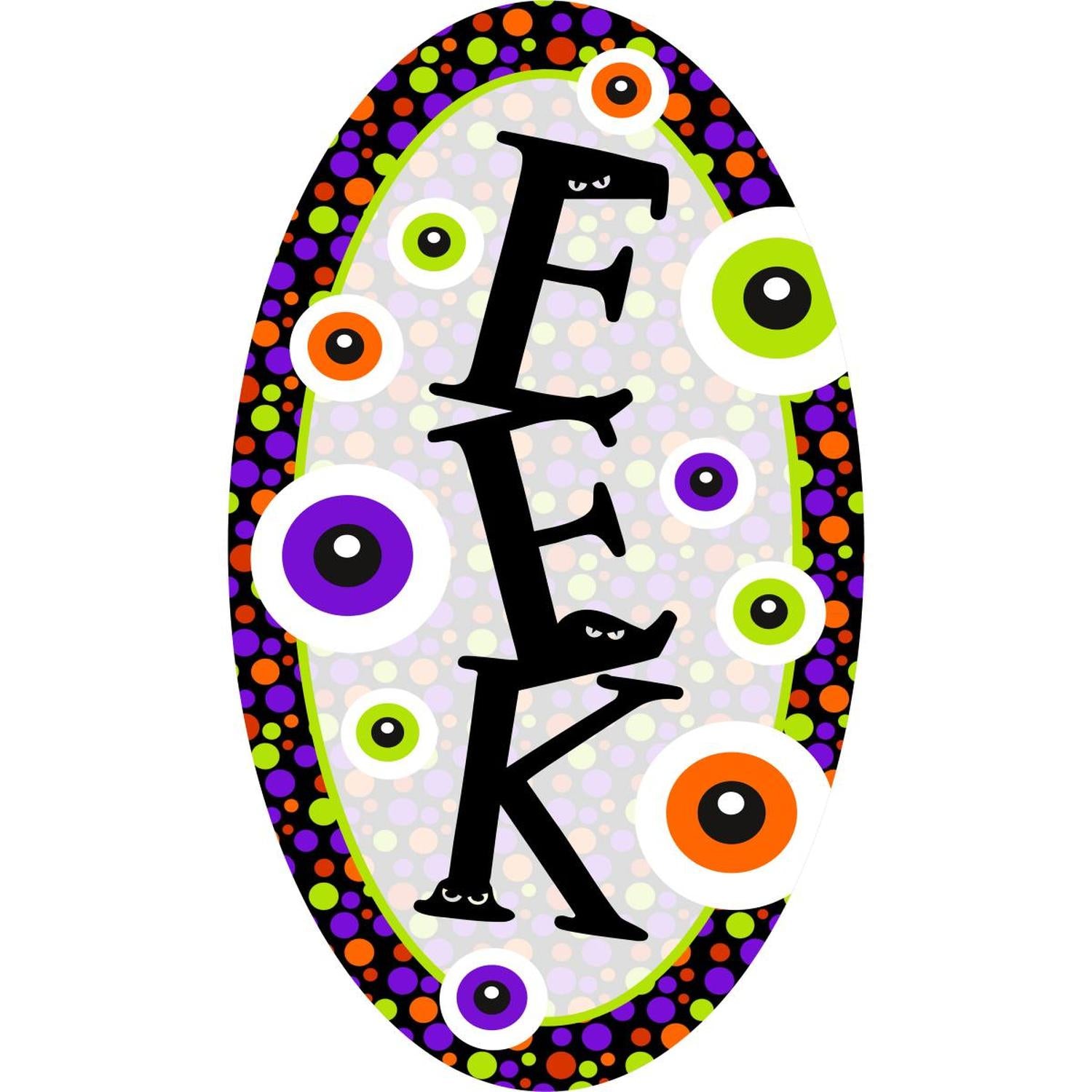 Halloween Eyeballs EEK Oval Sign