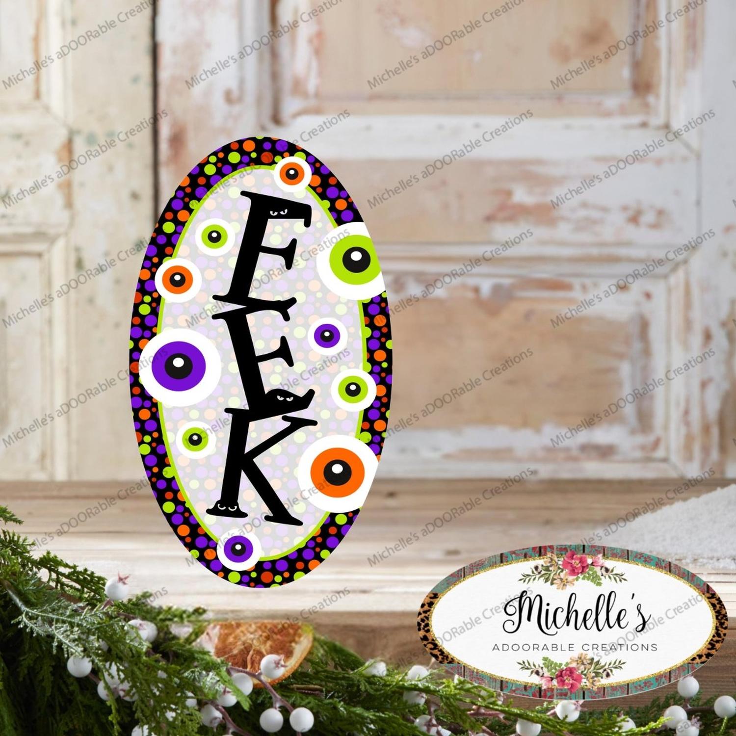 Shop For Halloween Eyeballs EEK Oval Sign