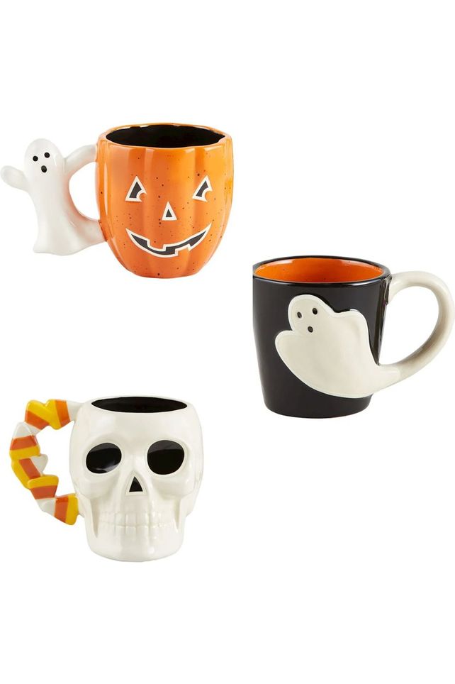 Shop For Halloween Glow Mugs: Ghost, Pumpkin, Skeleton at Michelle's aDOORable Creations