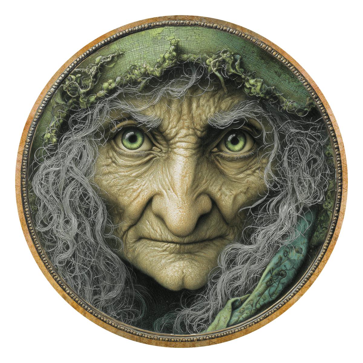 Shop For Halloween Green Witch Face Metal Sign