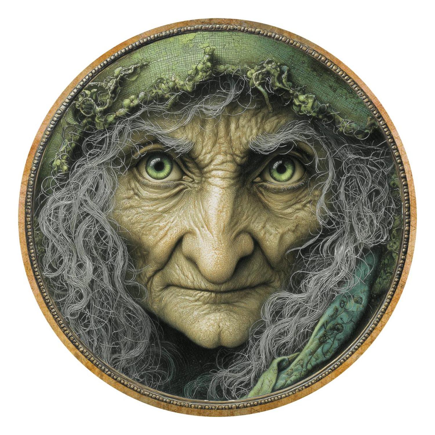 Shop For Halloween Green Witch Face Metal Sign
