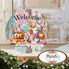 Shop For Halloween Welcome Pastel Candy Round Sign