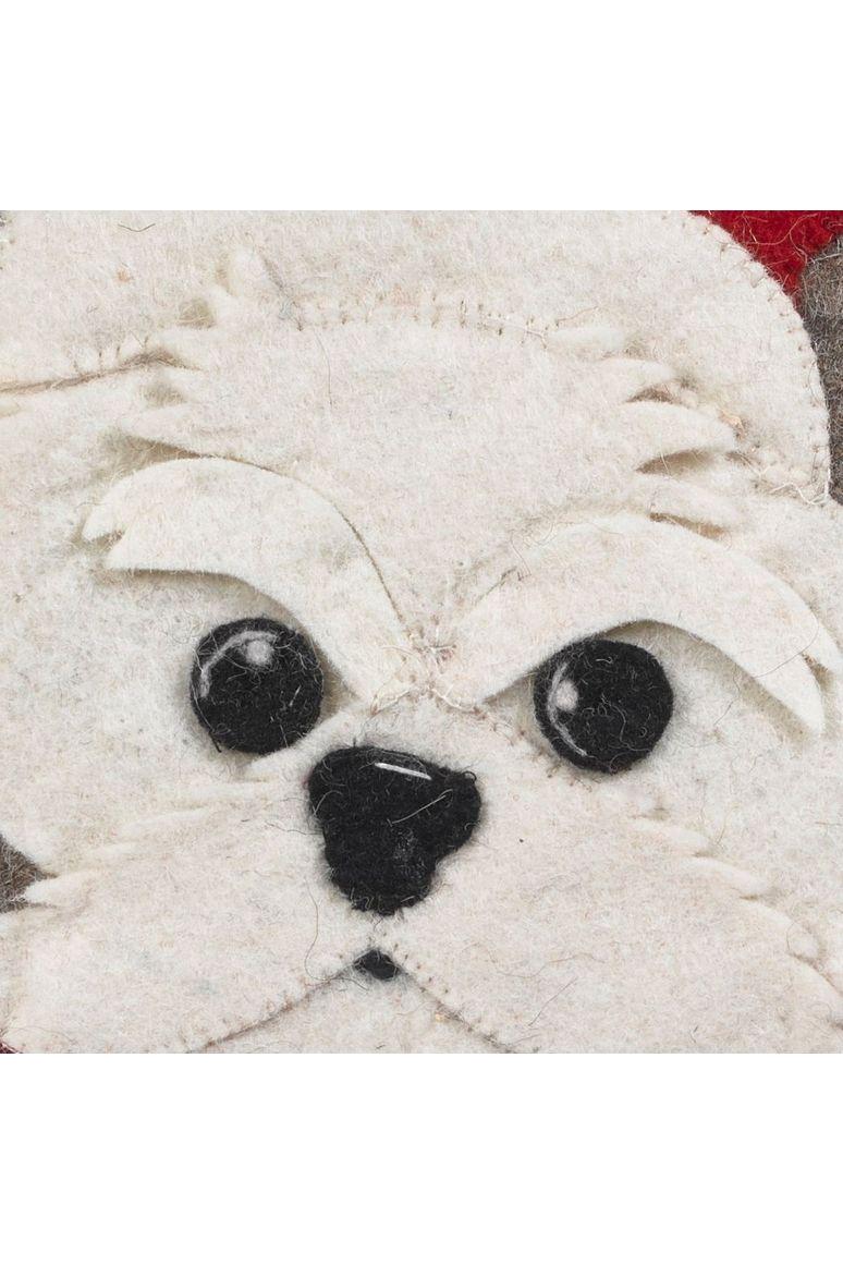 Shop For Hand Felted Wool Christmas Dog In Bow Pillow at Michelle's aDOORable Creations