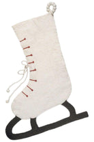 Shop For Hand Felted Wool Christmas Stocking - Cream Skate at Michelle's aDOORable Creations