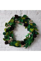 Shop For Hand Felted Wool Wreath with Cream Berries at Michelle's aDOORable Creations