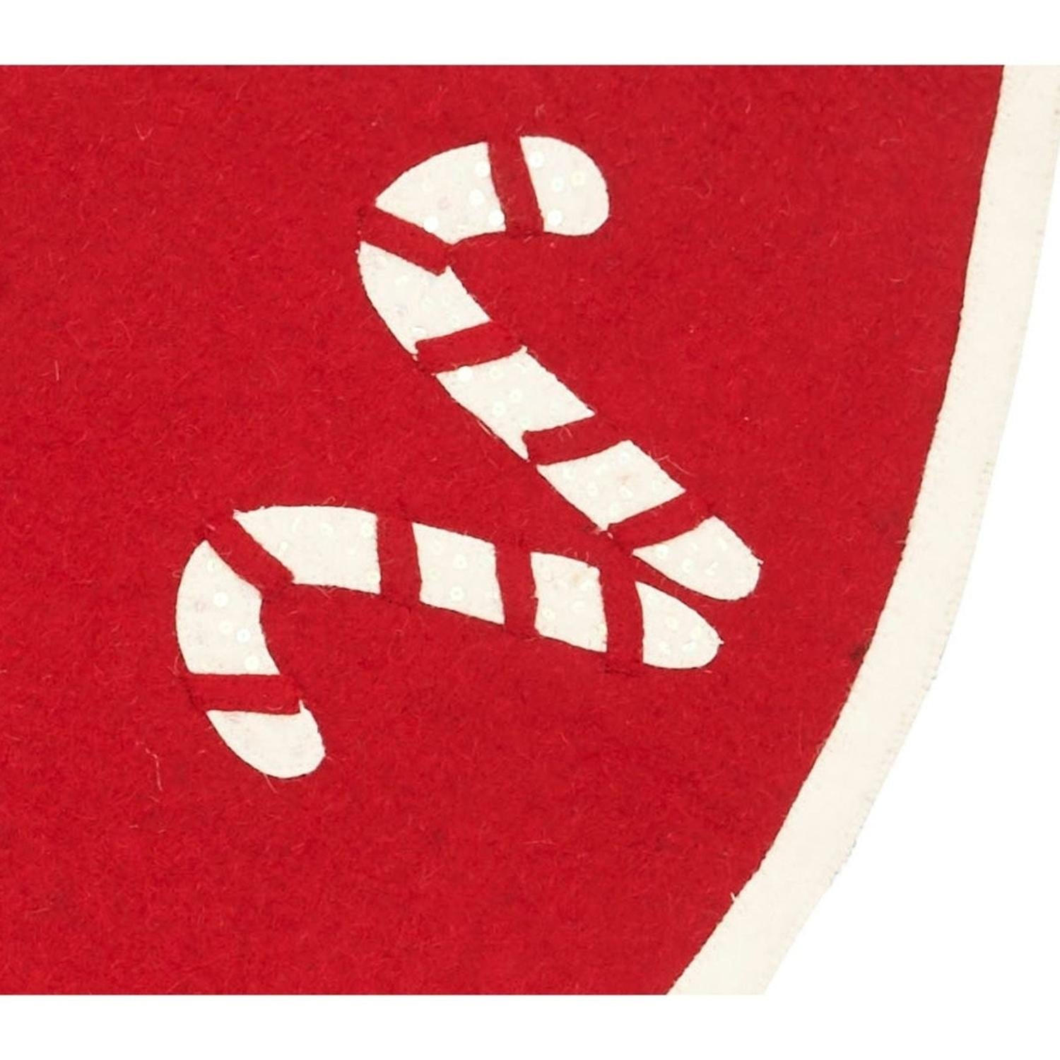 Shop For Handmade Candy Canes Red Felt Christmas Tree Skirt Felt 60" Arcadia Home