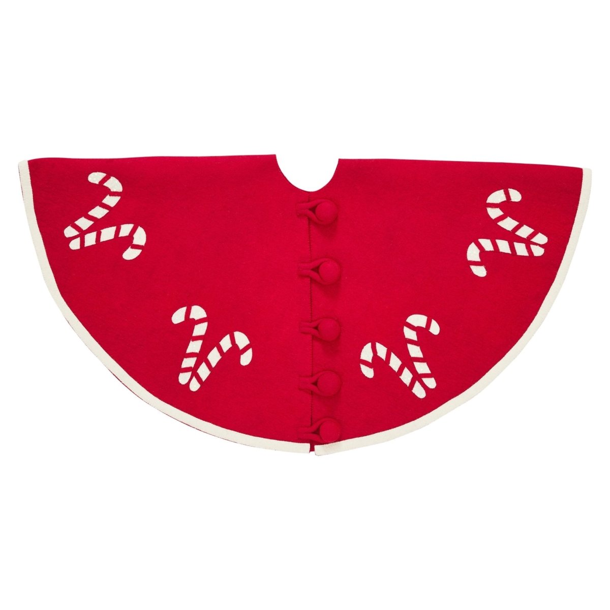 Shop For Handmade Candy Canes Red Felt Christmas Tree Skirt Felt 60" Arcadia Home