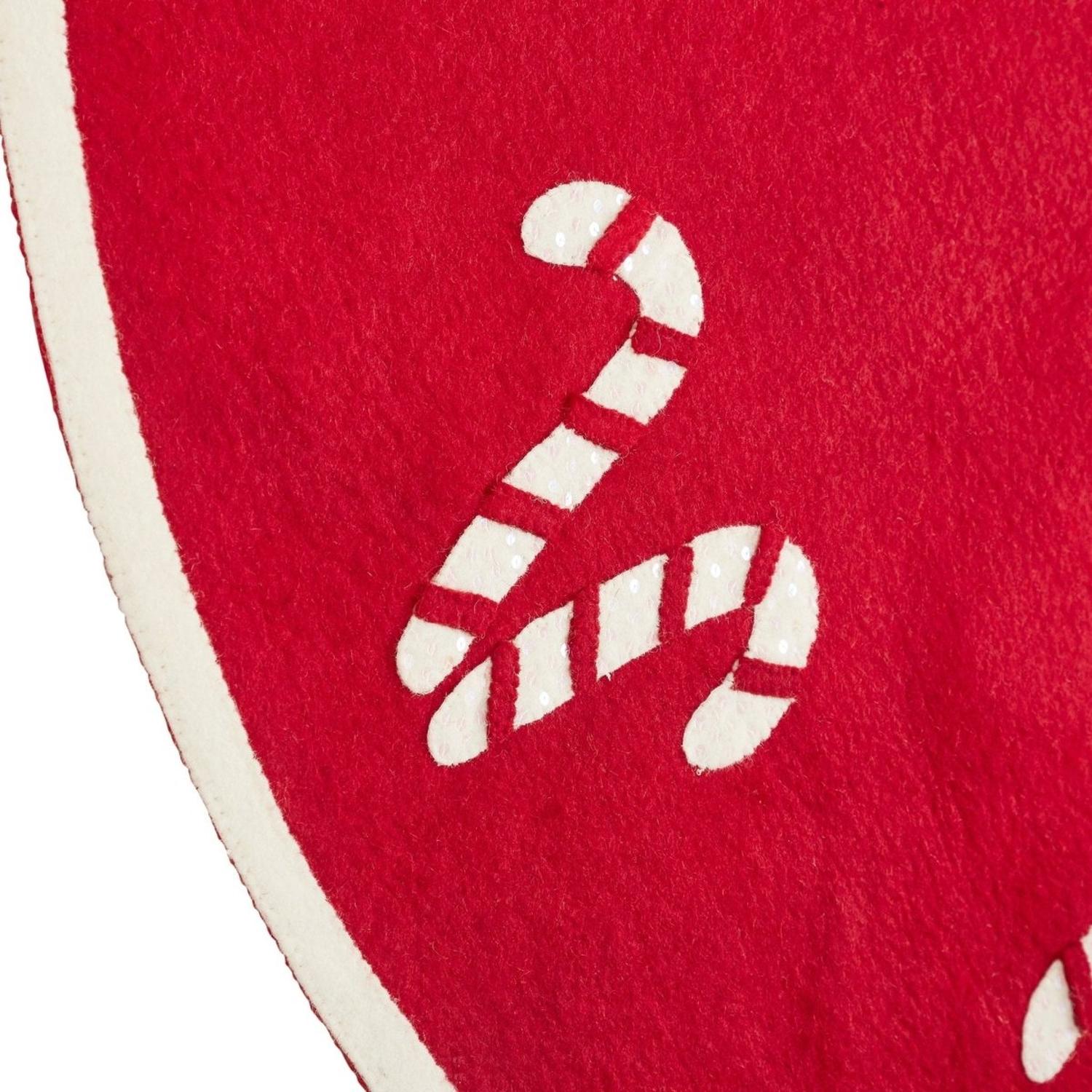 Shop For Handmade Candy Canes Red Felt Christmas Tree Skirt Felt 60" Arcadia Home