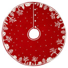 Shop For Handmade Christmas Tree Skirt Cotton - Village Scene Red - 60" Arcadia Home