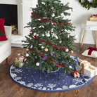 Shop For Handmade Cotton Christmas Tree Skirt - Village Scene Navy Blue - 60" Arcadia Home