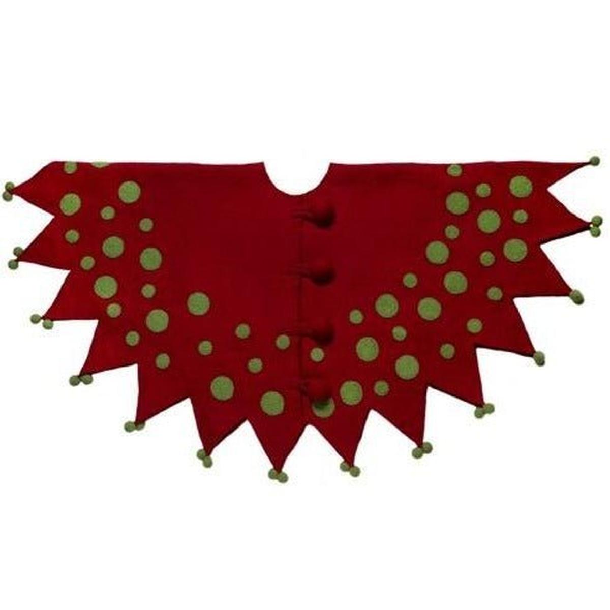 Shop For Handmade Felt Jester Red and Green Christmas Tree Skirt 60" Arcadia Home