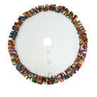 Shop For Handmade Felt Multicolor Fringe Border Cream Christmas Tree Skirt Arcadia Home