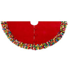Shop For Handmade Felt Multicolor Fringe Border Red Wool Christmas Tree Skirt Arcadia Home