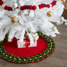 Shop For Handmade Mistletoe Border Red Mini Christmas Tree Skirt - 26" Arcadia Home