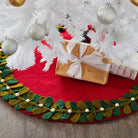 Shop For Handmade Mistletoe Border Red Mini Christmas Tree Skirt - 26" Arcadia Home