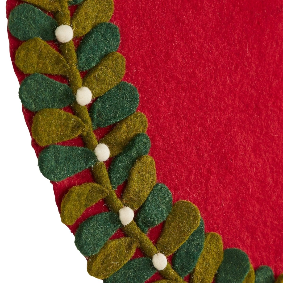 Shop For Handmade Mistletoe Border Red Mini Christmas Tree Skirt - 26" Arcadia Home