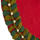 Shop For Handmade Mistletoe Border Red Mini Christmas Tree Skirt - 26" Arcadia Home