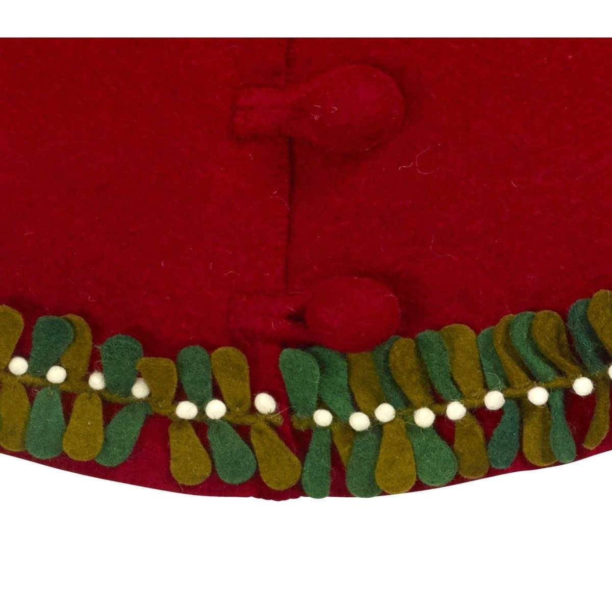 Shop For Handmade Mistletoe Border Red Mini Christmas Tree Skirt - 26" Arcadia Home