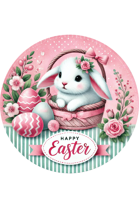 Shop For Happy Easter Bunny Basket Round Sign