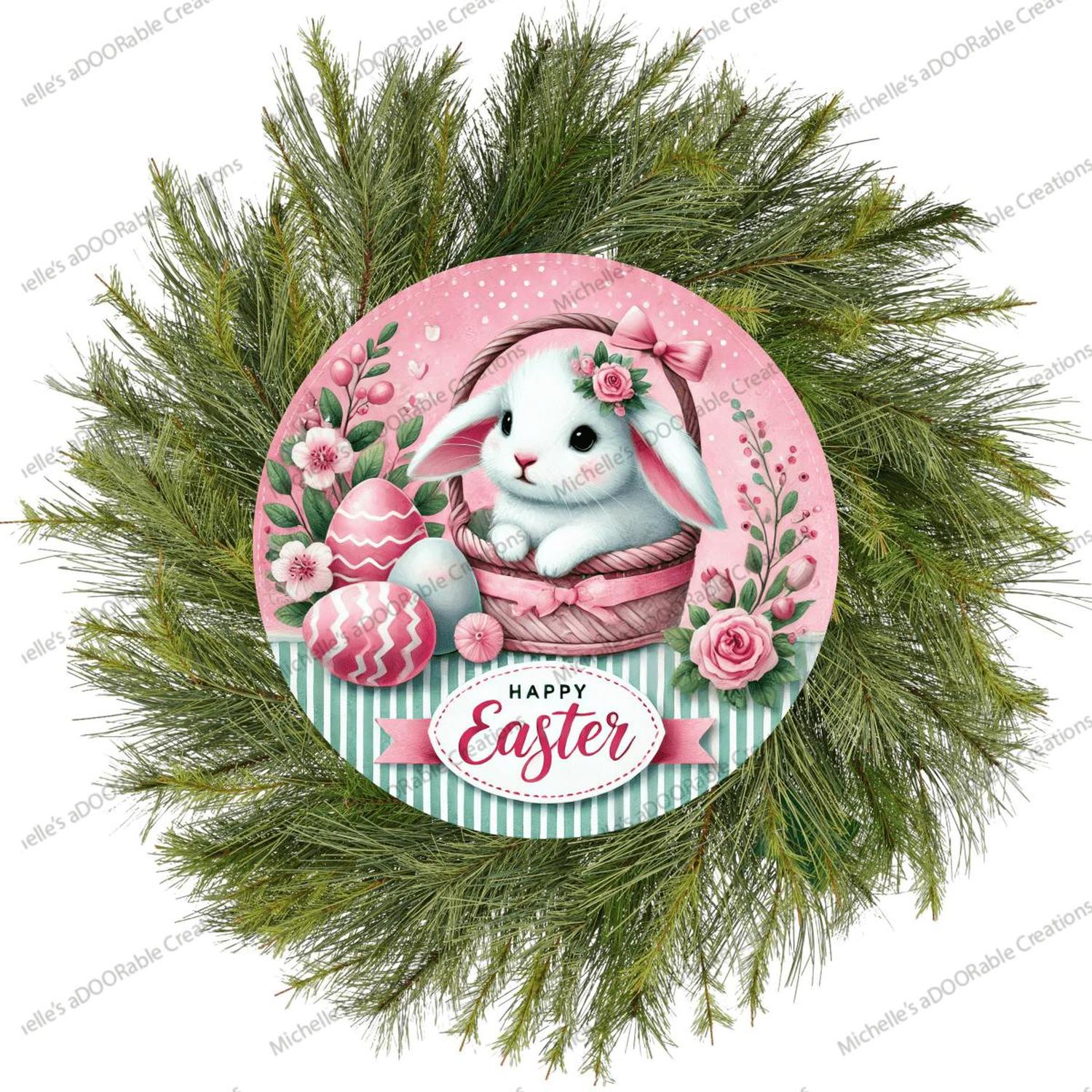 Shop For Happy Easter Bunny Basket Round Sign