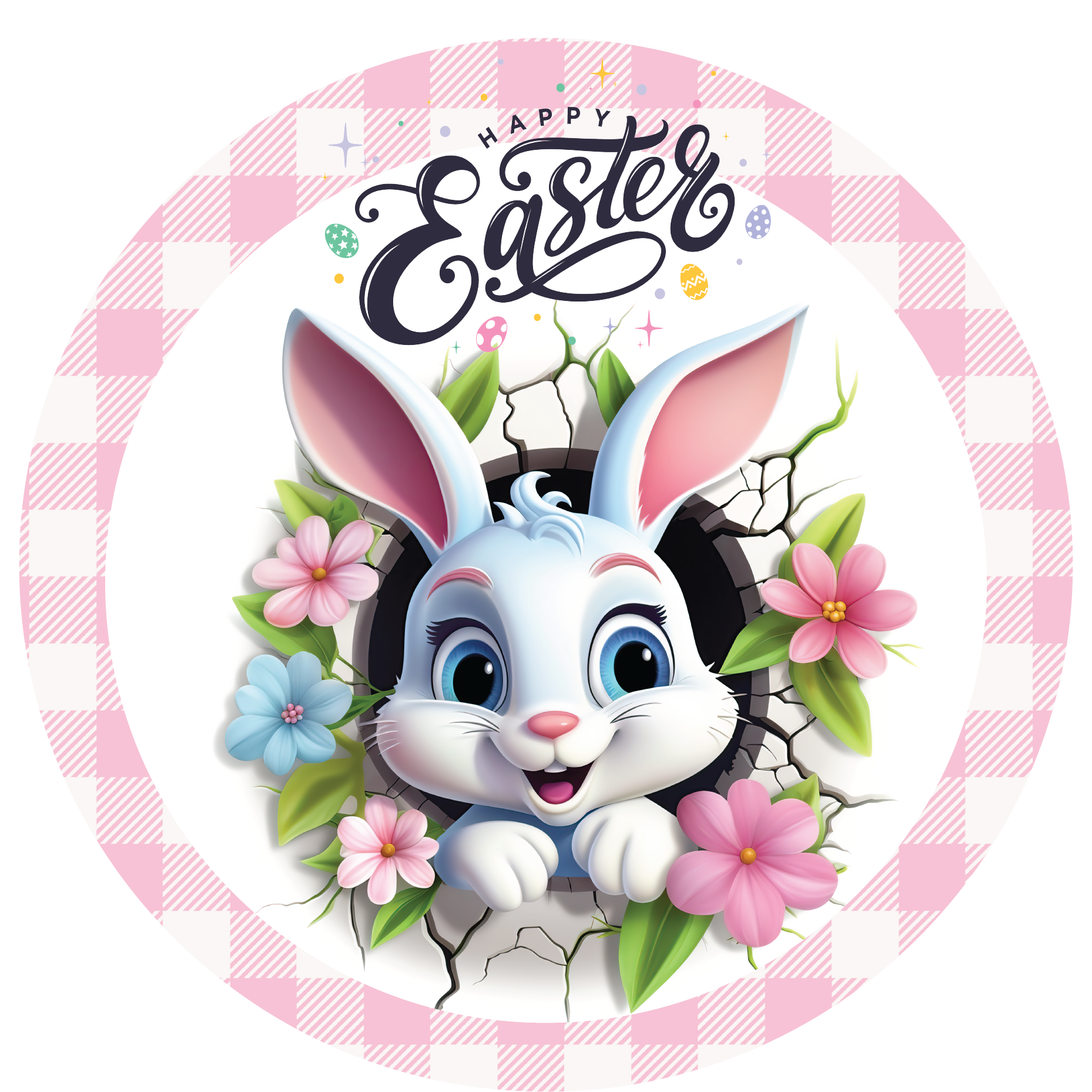 Shop For Happy Easter Faux 2D Bunny Sign