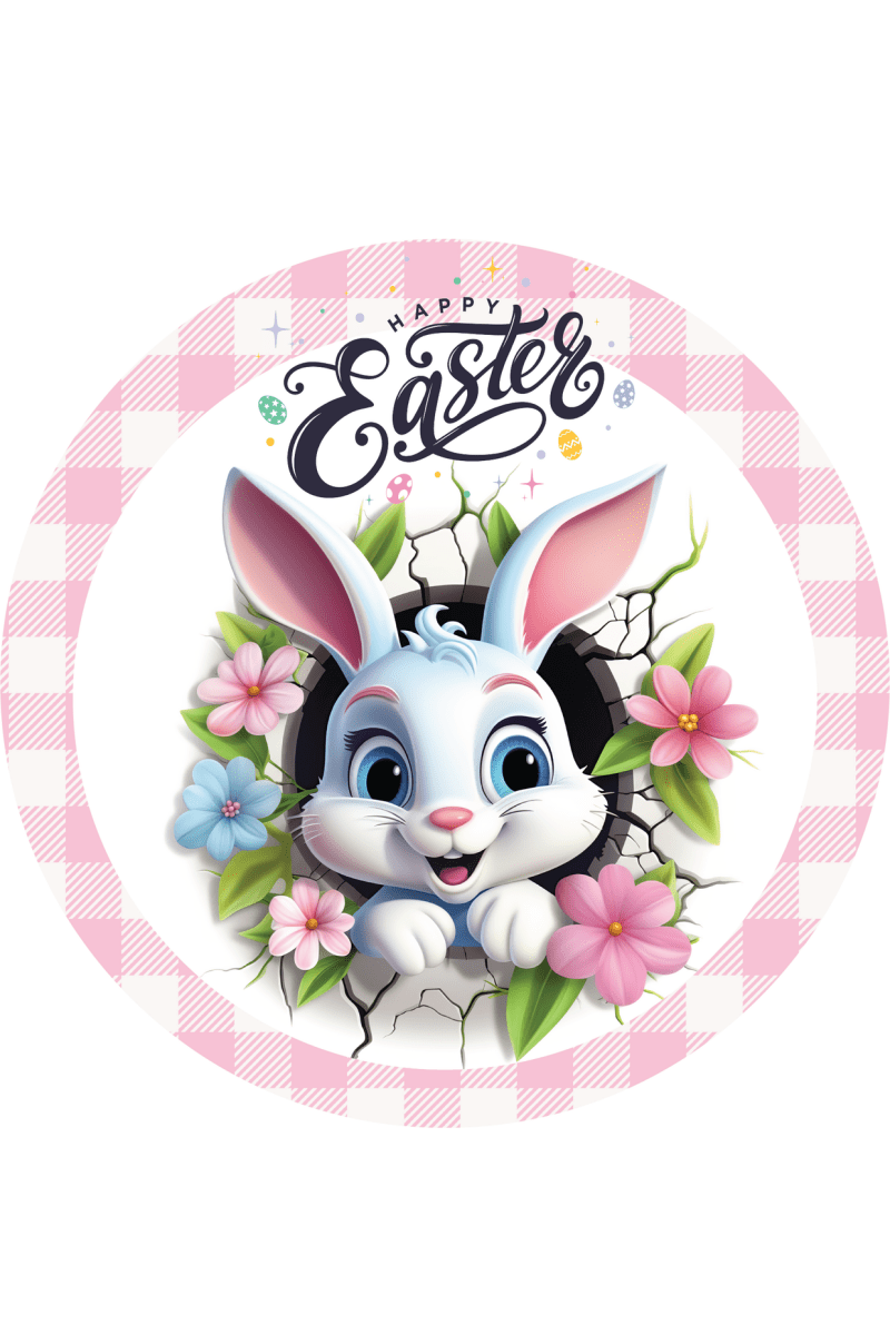 Shop For Happy Easter Faux 2D Bunny Sign