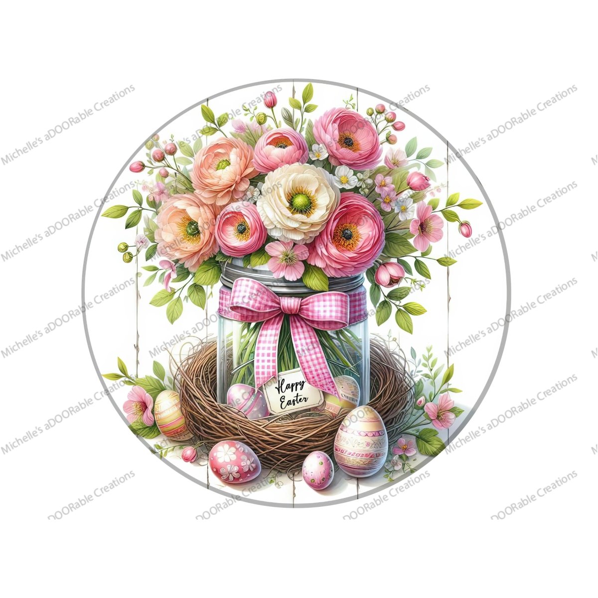 Shop For Happy Easter Floral Mason Jar Metal Sign