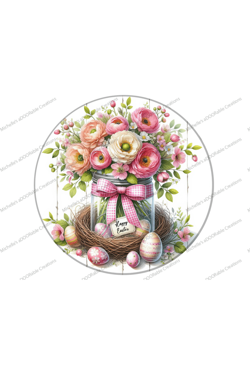 Shop For Happy Easter Floral Mason Jar Metal Sign