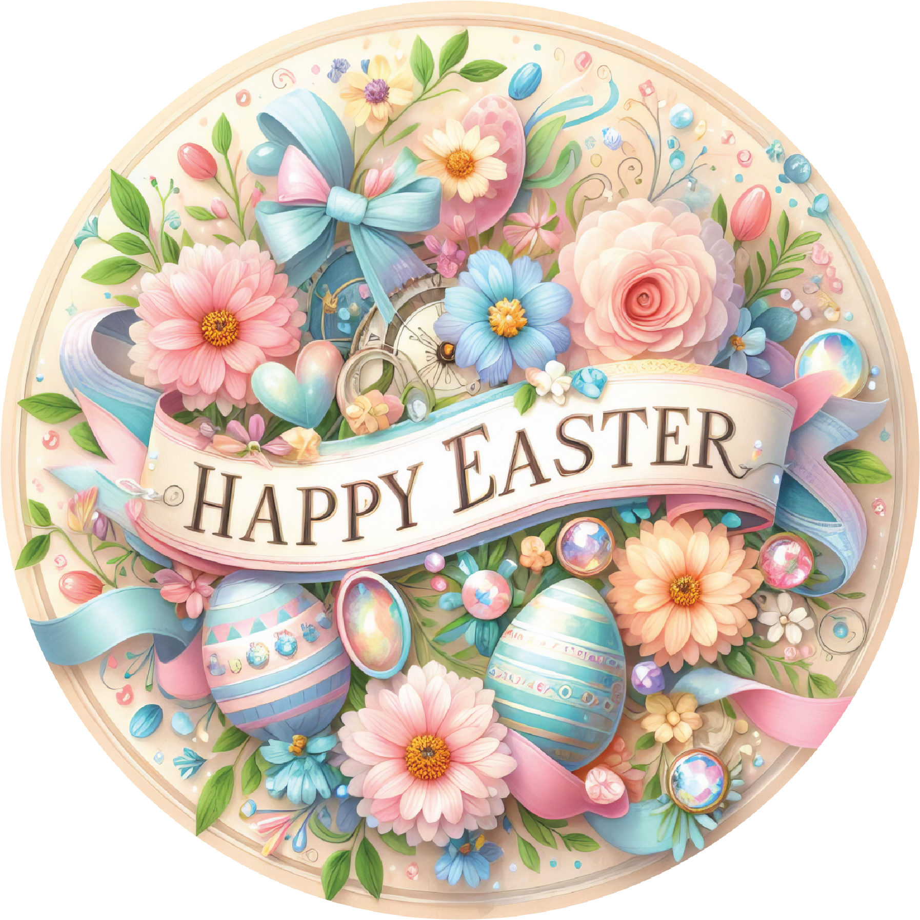 Shop For Happy Easter Pastel Eggs Floral Sign