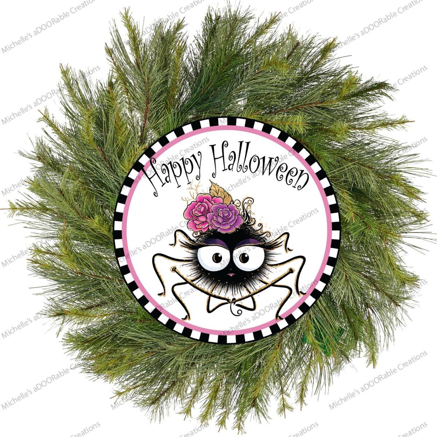 Happy Halloween Cute Spider Sign