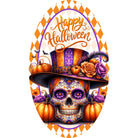Shop For Happy Halloween Sugar Skull Oval Sign