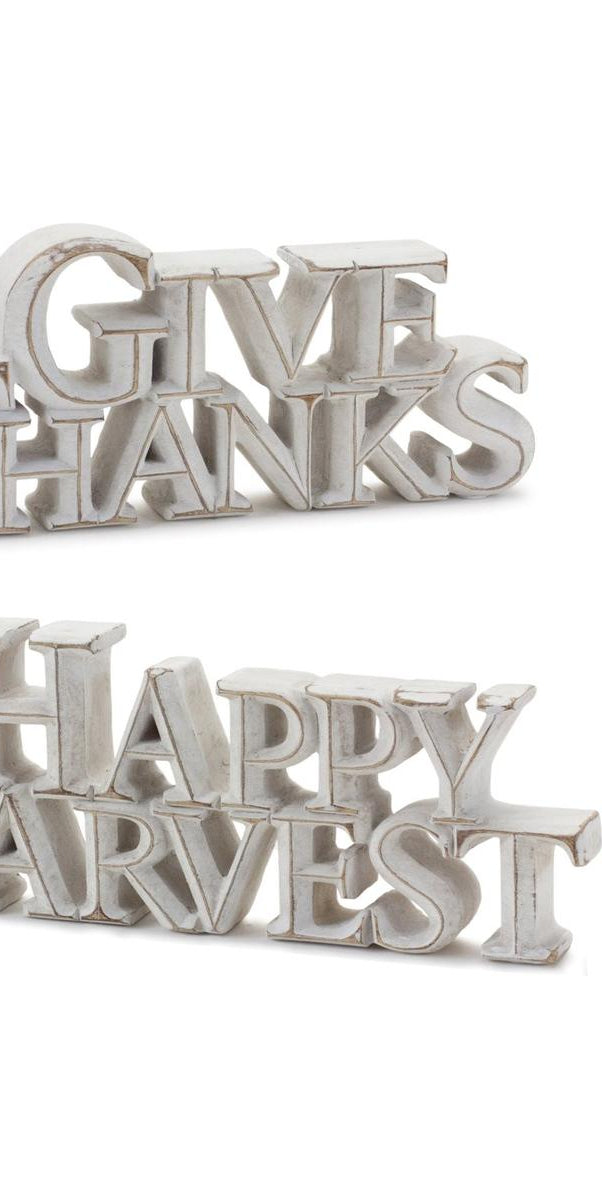 Shop For Happy Harvest and Give Thanks Sign (Set of 2) 87148DS