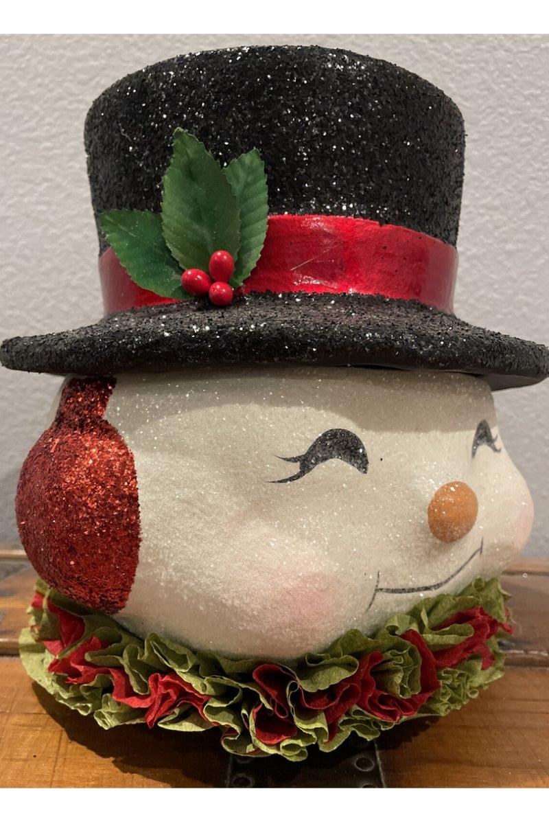 Shop For Happy Snowman Vintage Style Paper Mache Bucket