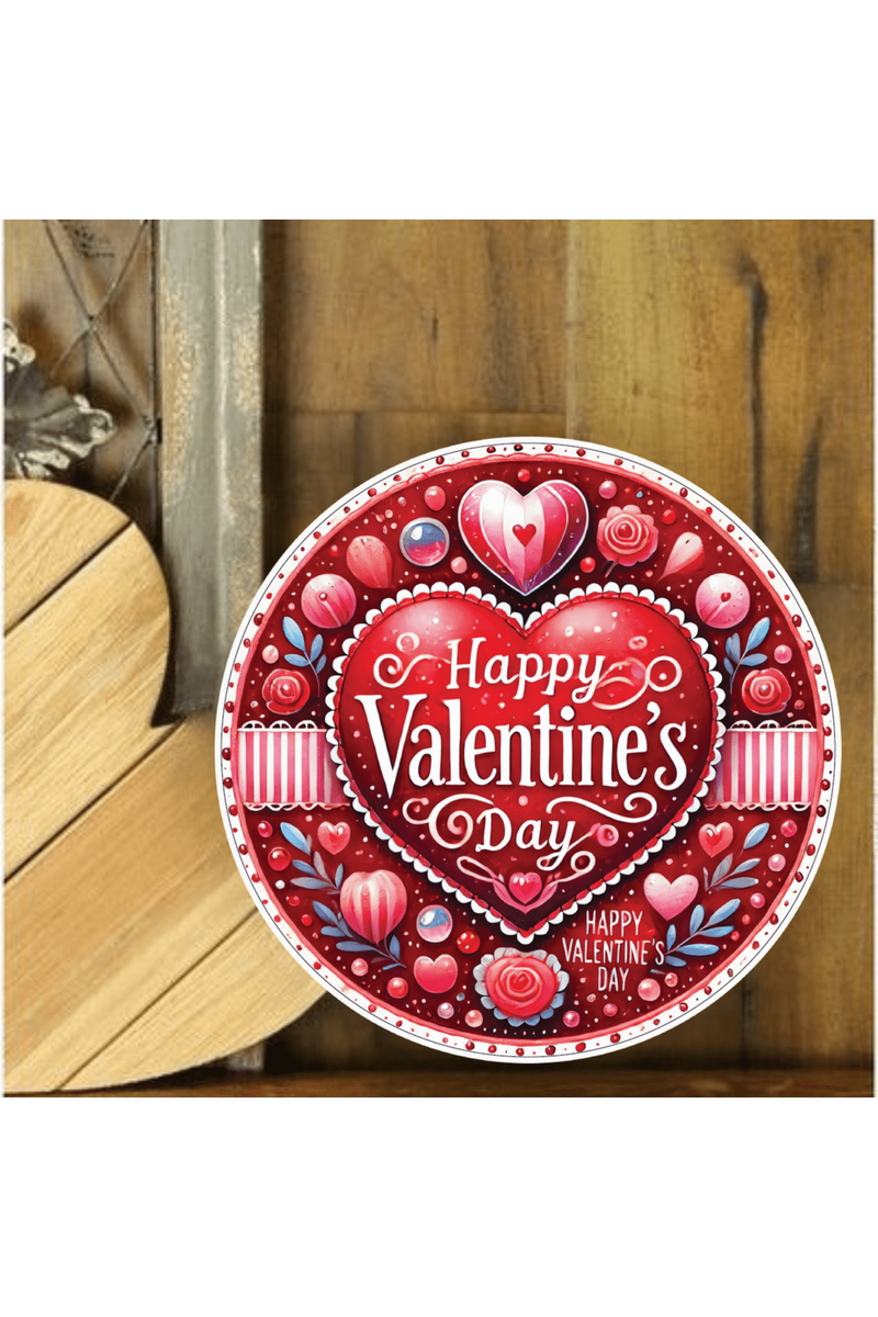 Shop For Happy Valentine's Day Floral Round Sign