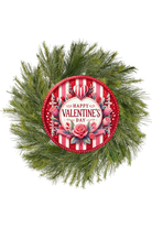 Shop For Happy Valentine's Day Stripes Round Sign