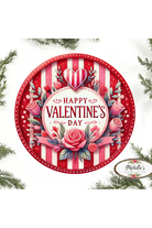 Shop For Happy Valentine's Day Stripes Round Sign